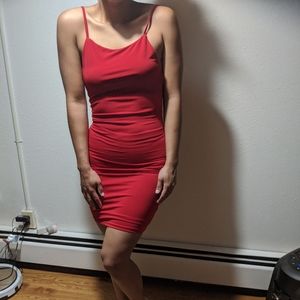 Red mini dress
